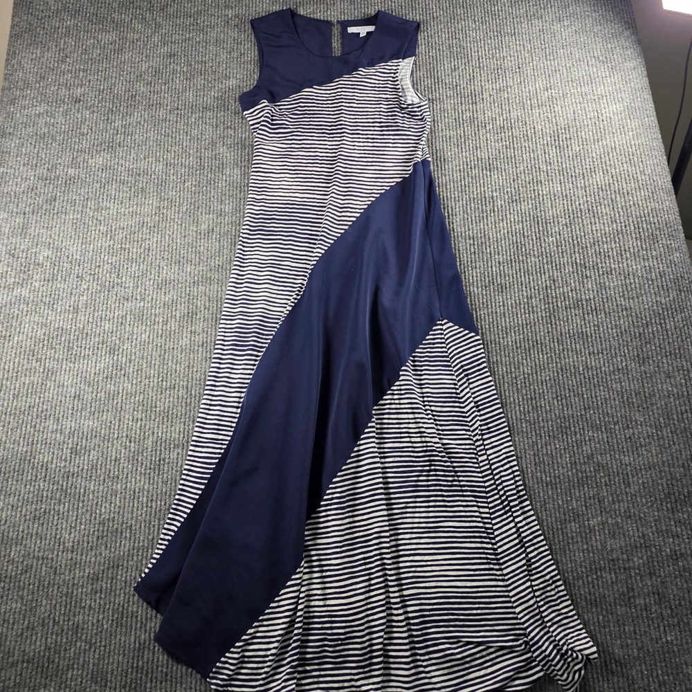 Reed Womens Navy Blue White Striped Colorblock Sleeveless Maxi Dress Size XS